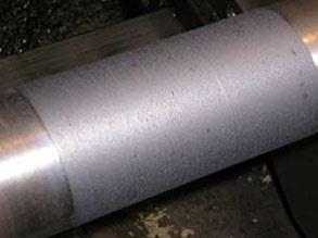 Repaired shaft with Belzona 1131 (Bearing Metal)