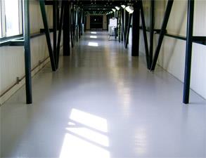Repaired and protected concrete floor with Belzona 4000 series products