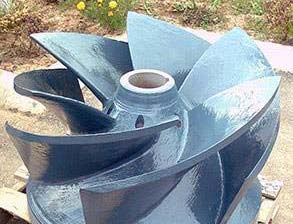 Coated pump impeller for long-term protection