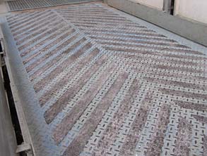 Walkway coated using Belzona 1821 (Fluid Metal) to provide a safety surface