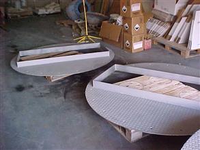 Newly fabricated steel chequer plates requiring acid  protection  